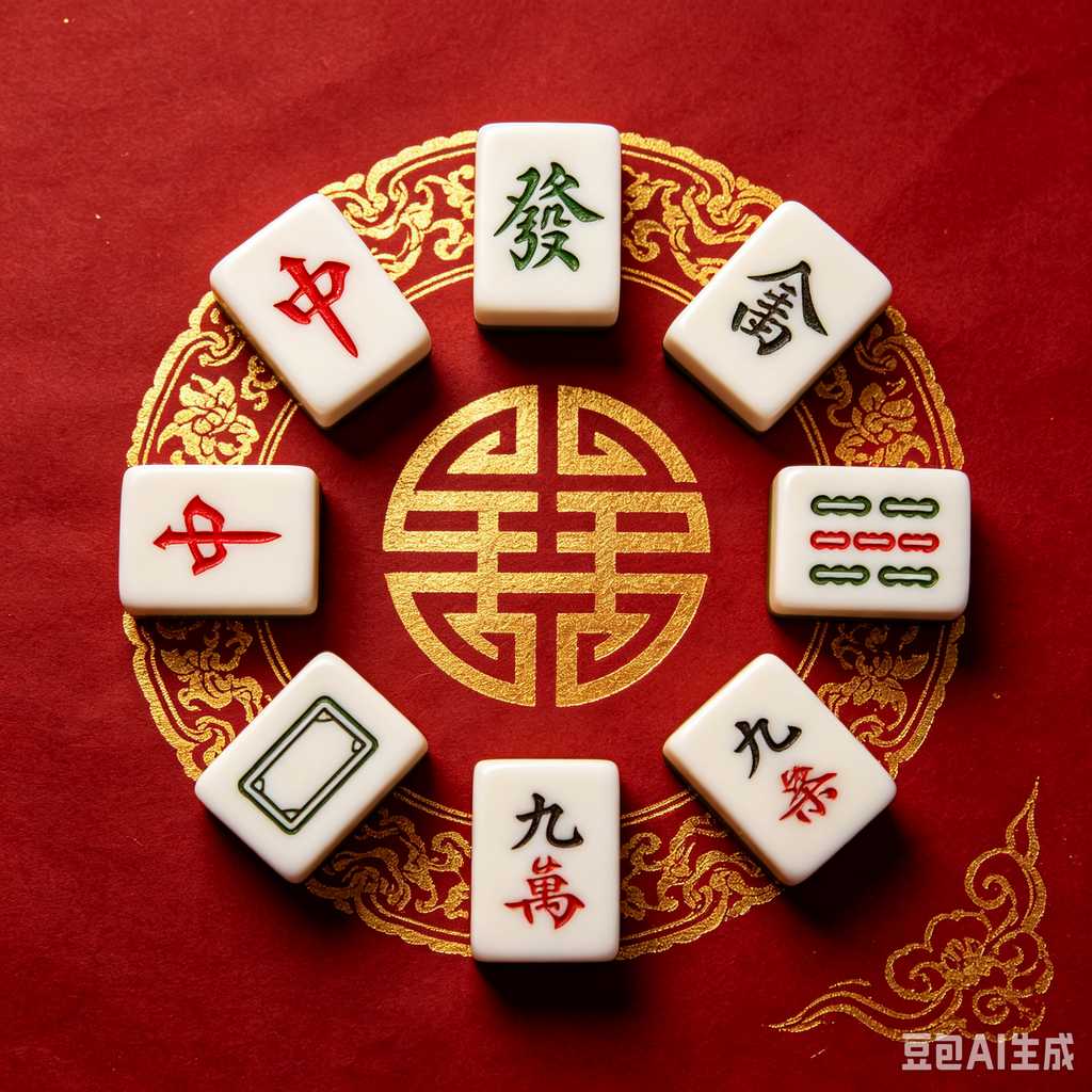 carved pattern mahjong set